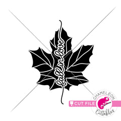 Fall in Love Leaf svg png dxf eps jpeg SVG DXF PNG Cutting File