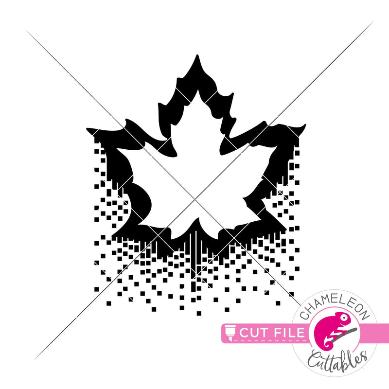 Fall leaf drizzling sparkles svg png dxf eps jpeg SVG DXF PNG Cutting File