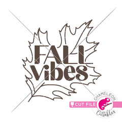 Fall Vibes Leaf Line Art svg png dxf eps jpeg SVG DXF PNG Cutting File