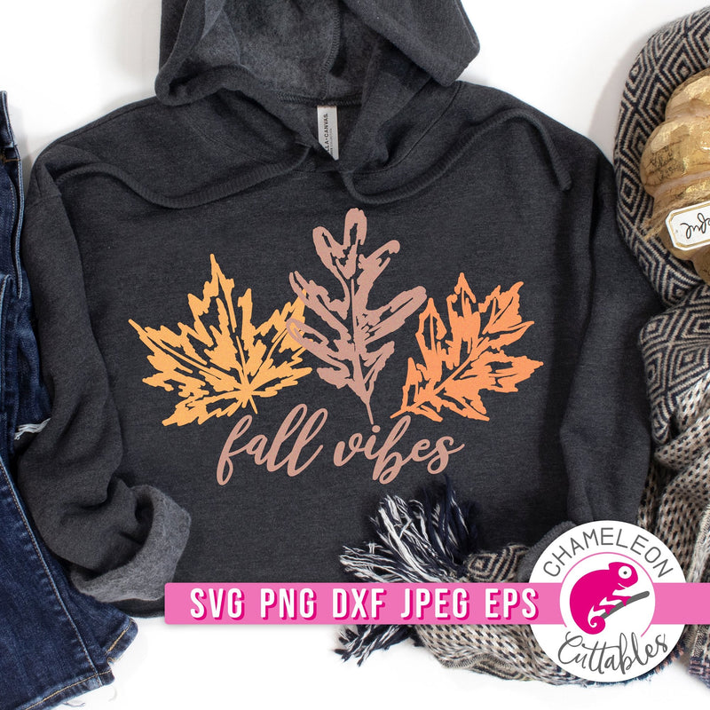 Fall Vibes Leaves svg png dxf eps jpeg SVG DXF PNG Cutting File