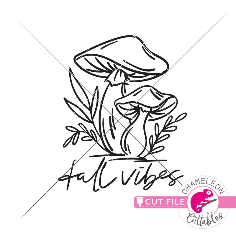 Fall Vibes Mushrooms svg png dxf eps jpeg SVG DXF PNG Cutting File