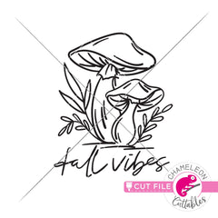 Fall Vibes Mushrooms svg png dxf eps jpeg SVG DXF PNG Cutting File