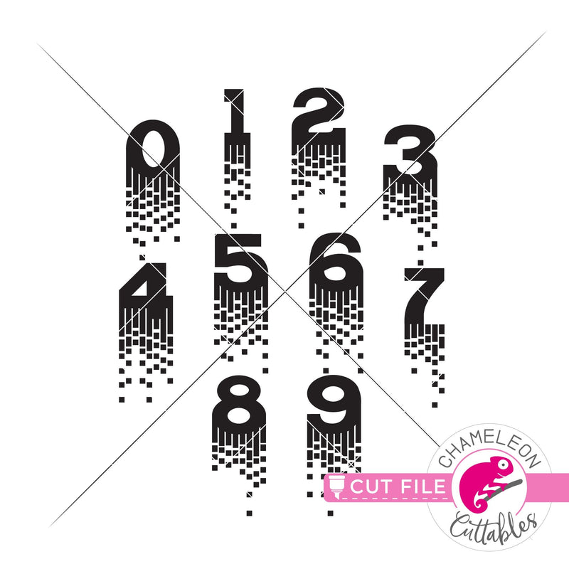 Fancy Queen 0-9 numbers svg png dxf eps jpeg SVG DXF PNG Cutting File