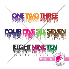 Fancy Queen numbers one-ten svg png dxf eps jpeg SVG DXF PNG Cutting File