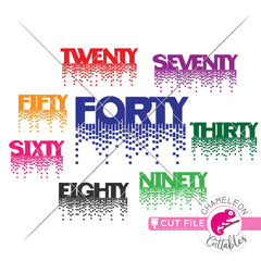 Fancy Queen numbers twenty-ninety svg png dxf eps jpeg SVG DXF PNG Cutting File