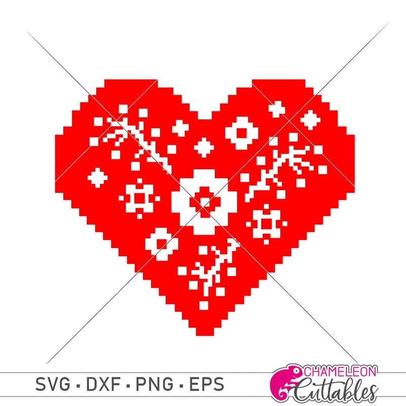 Faux Embroidery Heart 2 Svg Png Dxf Eps Svg Dxf Png Cutting File