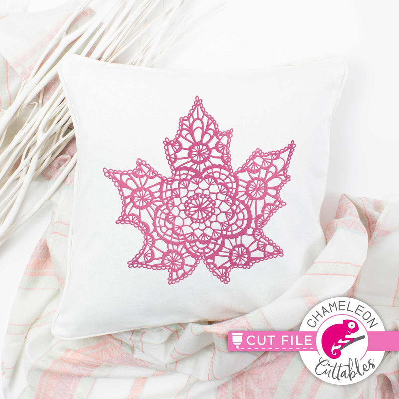 Faux Lace Fall Leaf svg png dxf eps jpeg SVG DXF PNG Cutting File