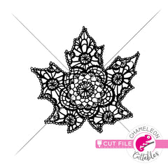 Faux Lace Fall Leaf svg png dxf eps jpeg SVG DXF PNG Cutting File