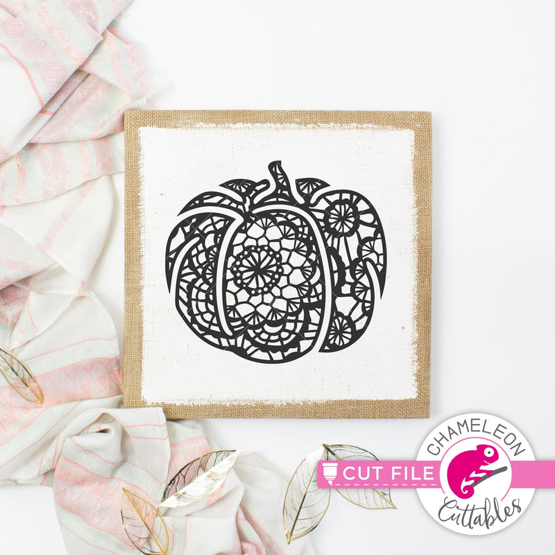 Faux Lace Fall Pumpkin svg png dxf eps jpeg SVG DXF PNG Cutting File