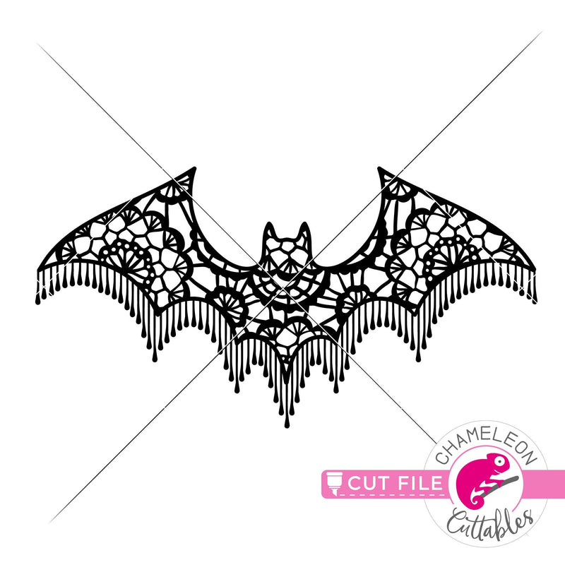 Faux Lace Halloween Bat svg png dxf eps jpeg SVG DXF PNG Cutting File