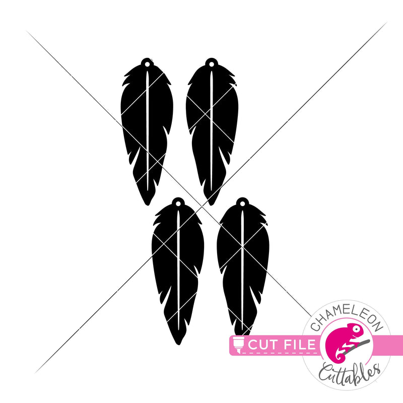 Feather Earring Template svg png dxf eps SVG DXF PNG Cutting File