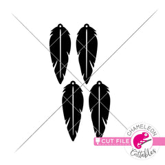 Feather Earring Template svg png dxf eps SVG DXF PNG Cutting File