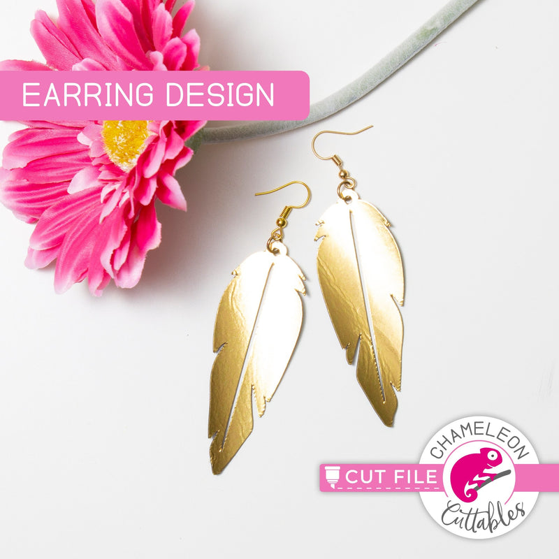 Feather Earring Template svg png dxf eps SVG DXF PNG Cutting File