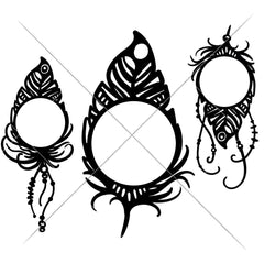 Feathers For Monogram Svg Png Dxf Eps Svg Dxf Png Cutting File