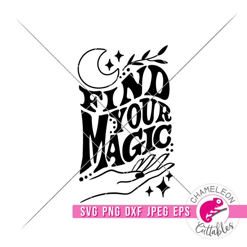 Find your Magic Retro Mystical Moon svg png dxf eps jpeg SVG DXF PNG Cutting File