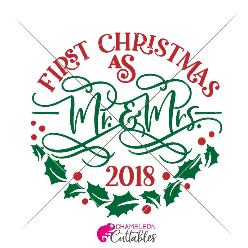 First Christmas As Mr. And Mrs. Svg Png Dxf Eps Svg Dxf Png Cutting File