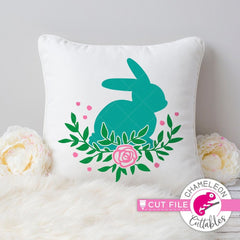 Floral Easter Bunny Multicolor Svg Png Dxf Eps Svg Dxf Png Cutting File