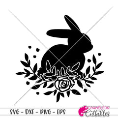 Floral Easter Bunny Svg Png Dxf Eps Svg Dxf Png Cutting File