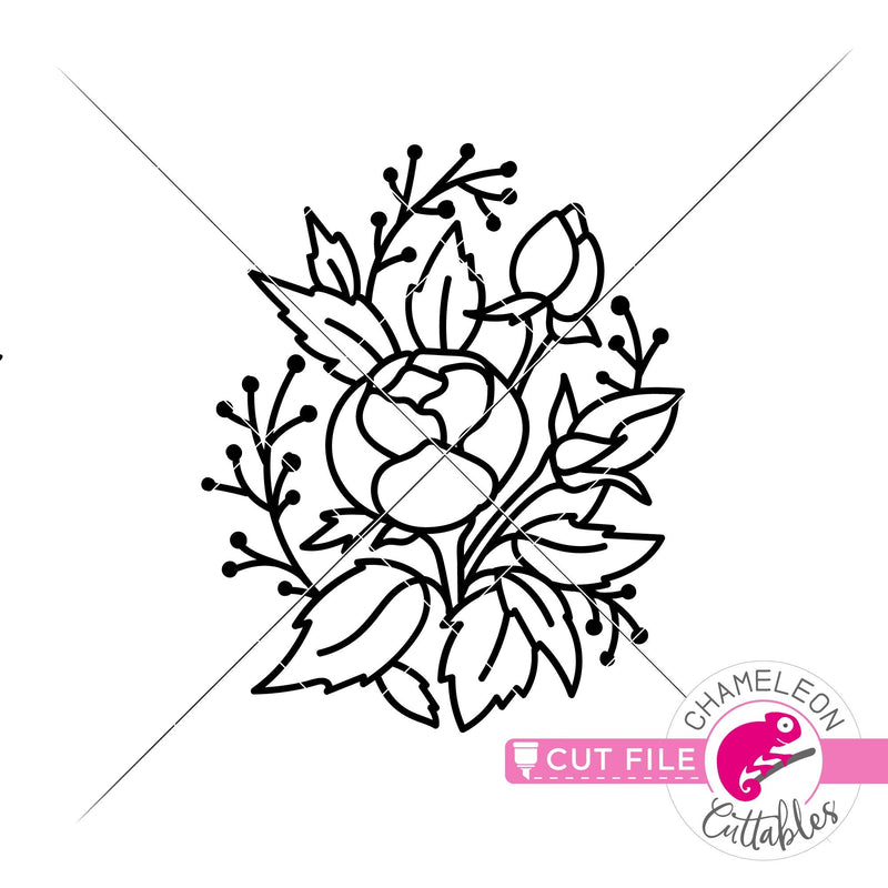 Floral Oval svg png dxf eps jpeg SVG DXF PNG Cutting File