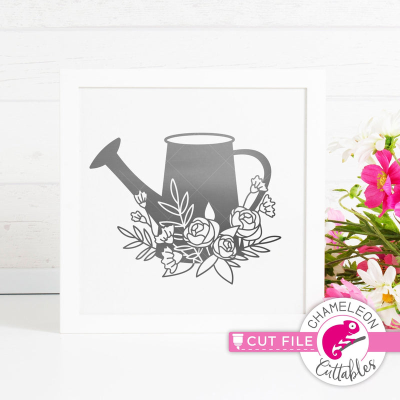 Floral Watering Can svg png dxf eps jpeg SVG DXF PNG Cutting File