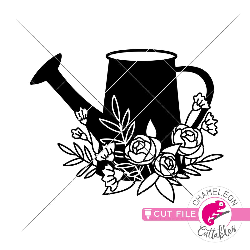 Floral Watering Can svg png dxf eps jpeg SVG DXF PNG Cutting File