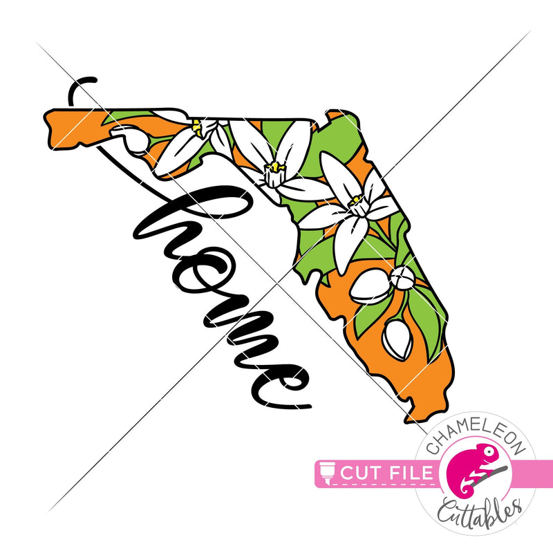 Florida state flower orange blossom home layered svg png dxf eps jpeg SVG DXF PNG Cutting File