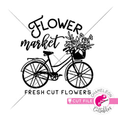 Flower Market Bicycle with Flowers svg png dxf eps jpeg SVG DXF PNG Cutting File