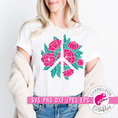 Flower Peace Sign Hippie svg png dxf eps jpeg SVG DXF PNG Cutting File