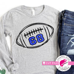Football with Numbers scribble sketch drawing svg png dxf eps jpeg SVG DXF PNG Cutting File
