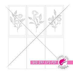 Framed Flowers Bundle for Laser cutter svg dxf eps pdf SVG DXF PNG Cutting File