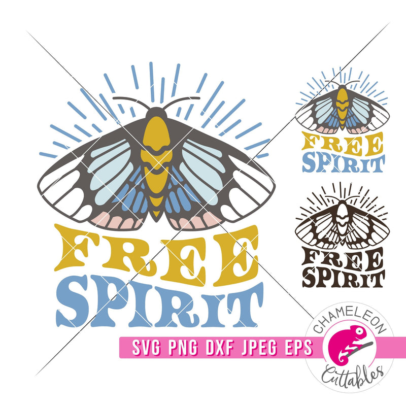 Free Spirit Moth Retro svg png dxf eps jpeg SVG DXF PNG Cutting File