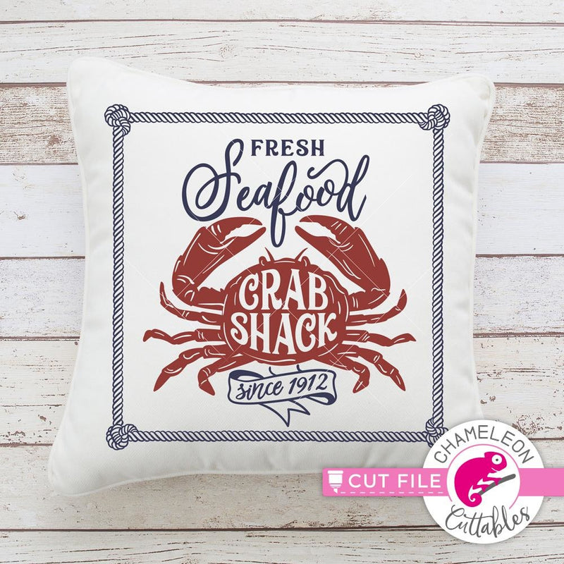 Fresh Seafood Crab Shack square svg png dxf eps SVG DXF PNG Cutting File