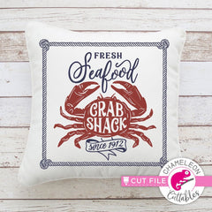 Fresh Seafood Crab Shack square svg png dxf eps SVG DXF PNG Cutting File
