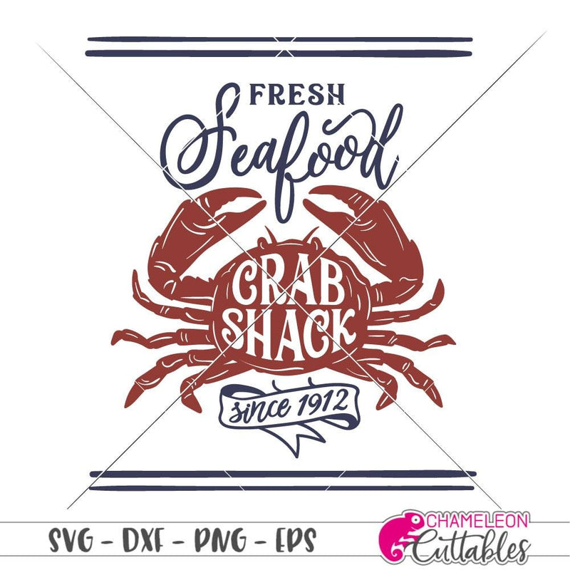 Fresh Seafood Crab Shack vertical svg png dxf eps SVG DXF PNG Cutting File