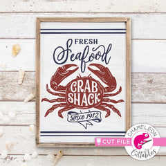 Fresh Seafood Crab Shack vertical svg png dxf eps SVG DXF PNG Cutting File