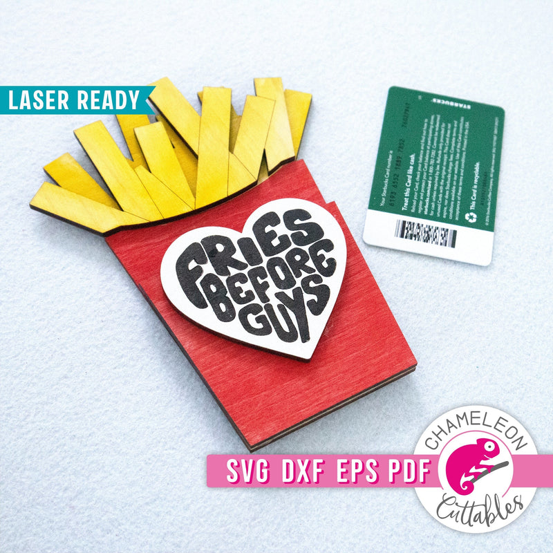 Fries before Guys Gift Card Holder for Laser cutter svg dxf eps pdf SVG DXF PNG Cutting File