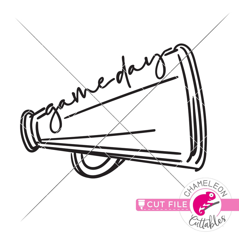 Game Day Cheer Megaphone svg png dxf eps jpeg SVG DXF PNG Cutting File