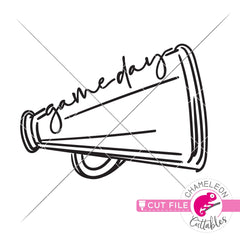 Game Day Cheer Megaphone svg png dxf eps jpeg SVG DXF PNG Cutting File