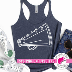 Game Day Cheer Megaphone svg png dxf eps jpeg SVG DXF PNG Cutting File
