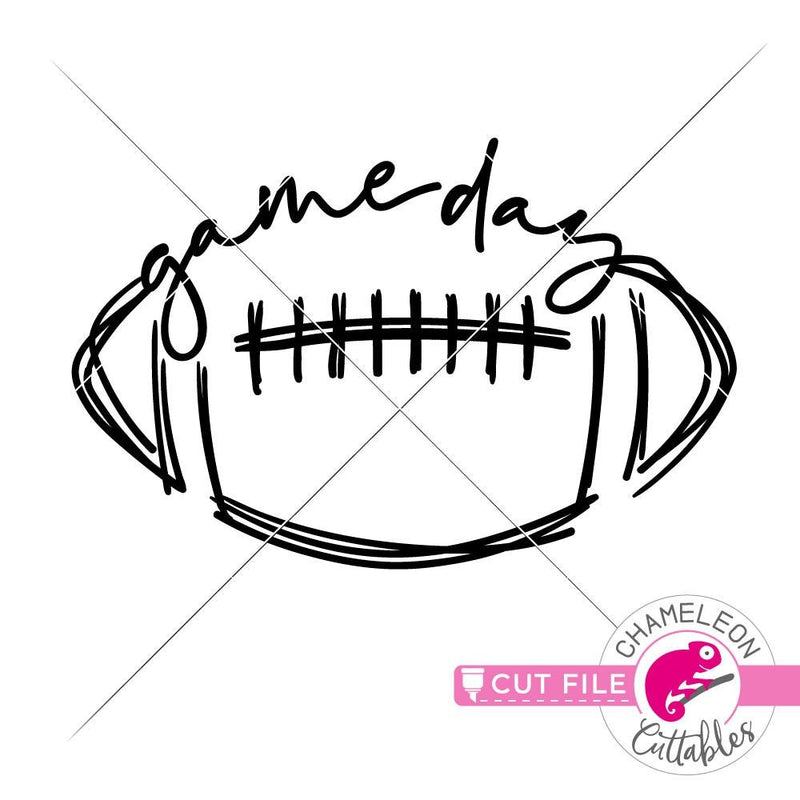 Game Day Football Sketch Drawing svg png dxf eps jpeg SVG DXF PNG Cutting File