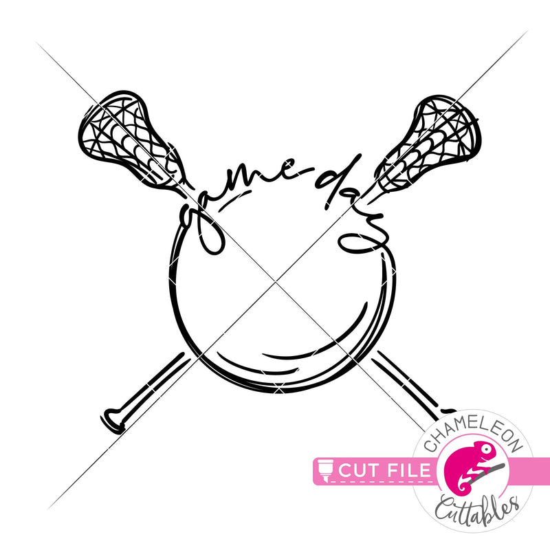 Game Day Lacrosse sketch drawing svg png dxf eps jpeg SVG DXF PNG Cutting File