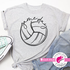 Game Day Volleyball Sketch Drawing svg png dxf eps jpeg SVG DXF PNG Cutting File