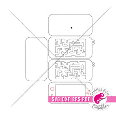 Gamer Maze Keychain for Laser cutter svg dxf eps pdf SVG DXF PNG Cutting File