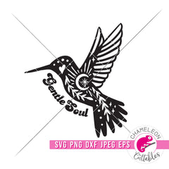 Gentle Soul Hummingbird mystical svg png dxf eps jpeg SVG DXF PNG Cutting File