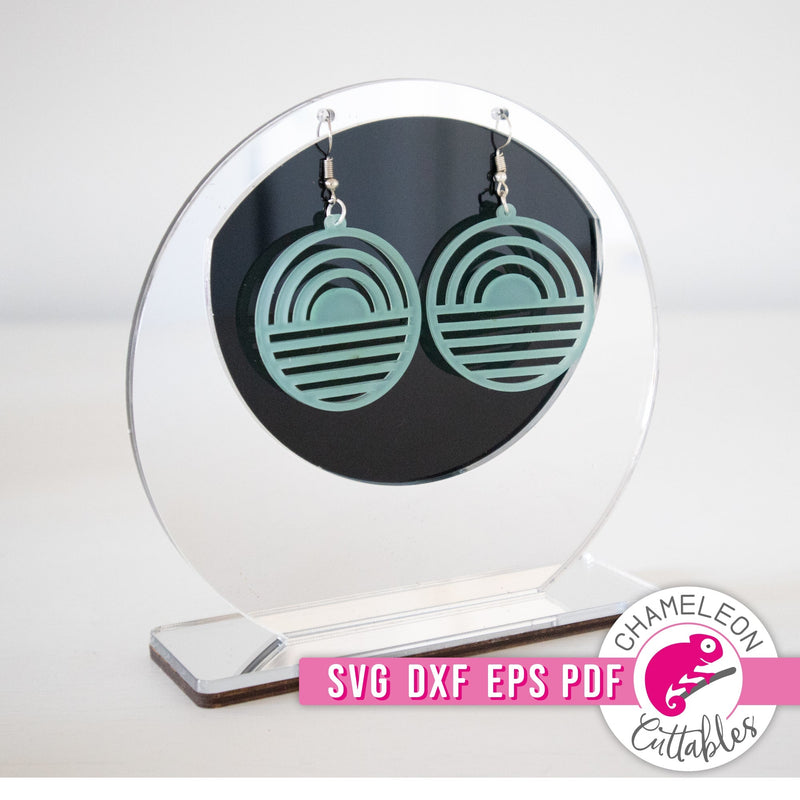 Geometric Beach and Mountain Earrings for Laser cutter svg dxf eps pdf SVG DXF PNG Cutting File