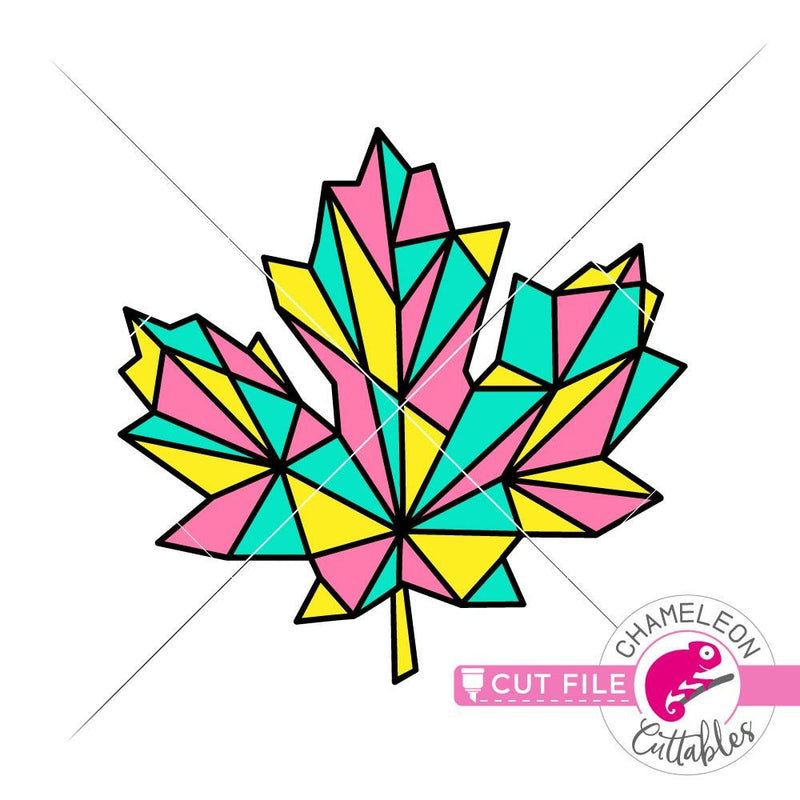 Geometric Fall Maple Leaf layered svg png dxf eps SVG DXF PNG Cutting File