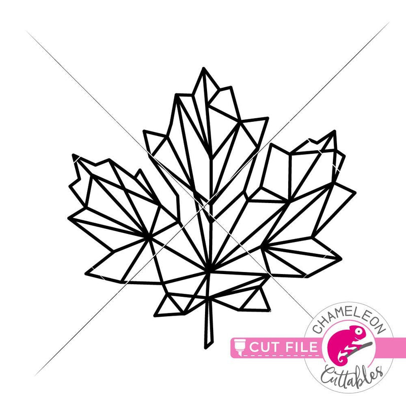 Geometric Fall Maple Leaf svg png dxf eps SVG DXF PNG Cutting File