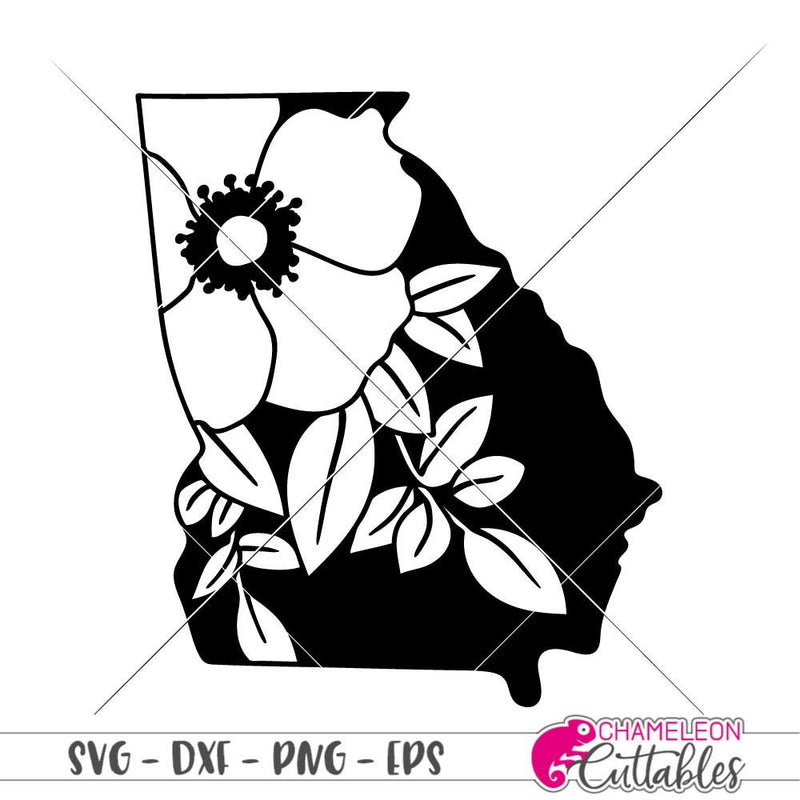 Georgia Cherokee Rose svg png dxf eps SVG DXF PNG Cutting File