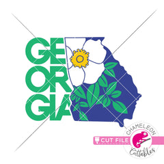 Georgia state flower Cherokee rose layered svg png dxf eps jpeg SVG DXF PNG Cutting File
