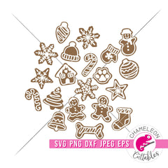 Gingerbread cookie Bundle svg png dxf eps jpeg SVG DXF PNG Cutting File